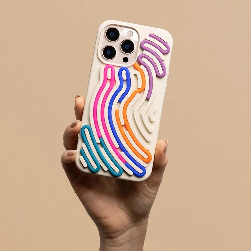 Coque ARTLINE 3D iPhone – Protection silicone design relief coloré